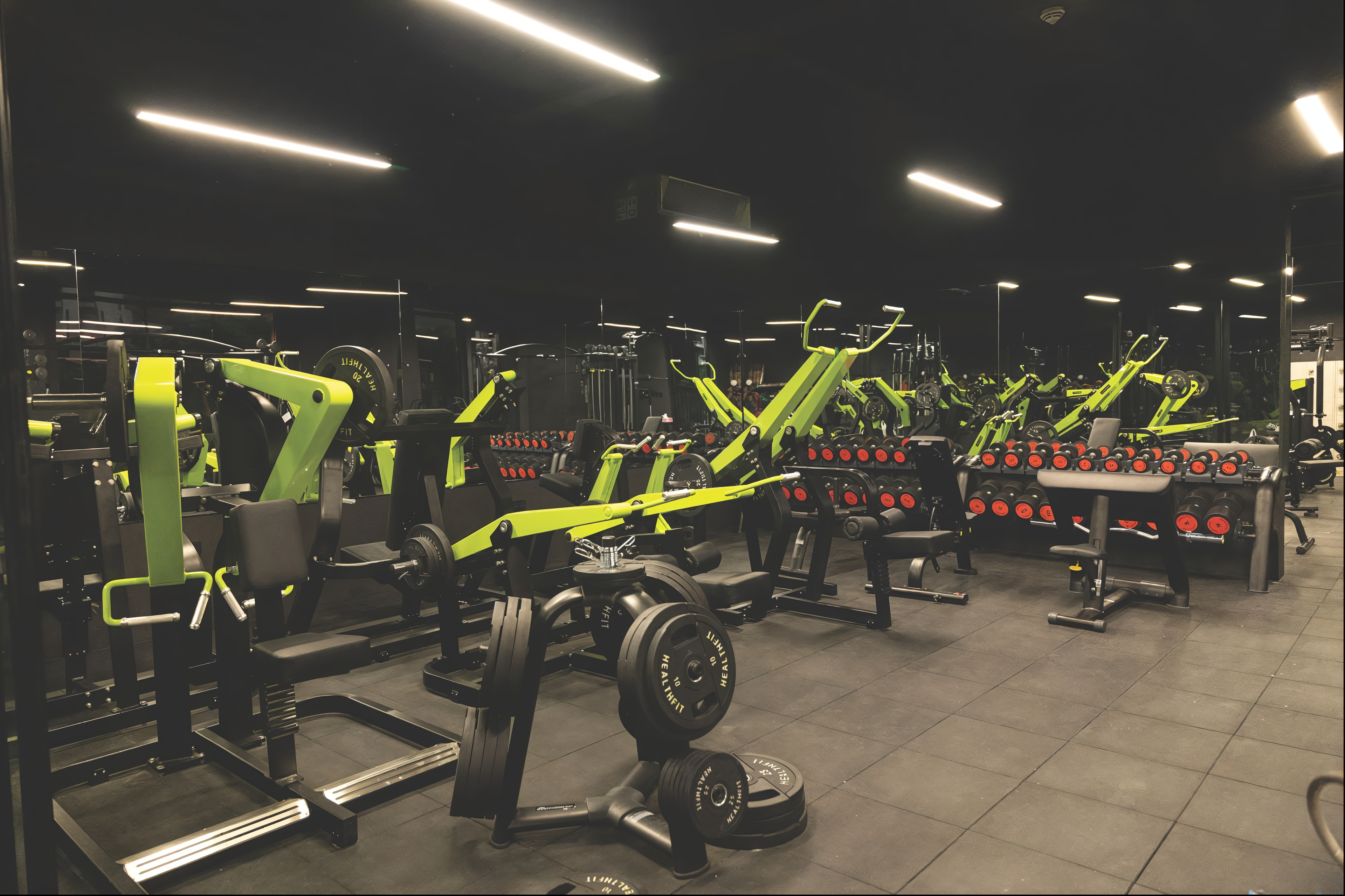 Fitness Bay free weights and training floor